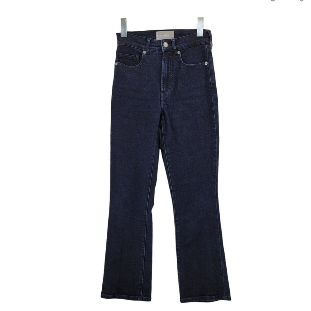 Everlane Jeans Womens Size 24 Authentic Stretch Slim Bootcut Dark Wash Mid Rise